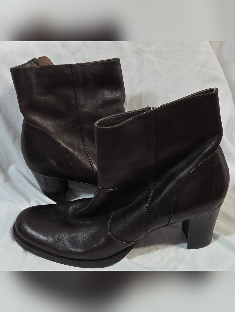 Nickels Dark Brown Leather Ankle Booties